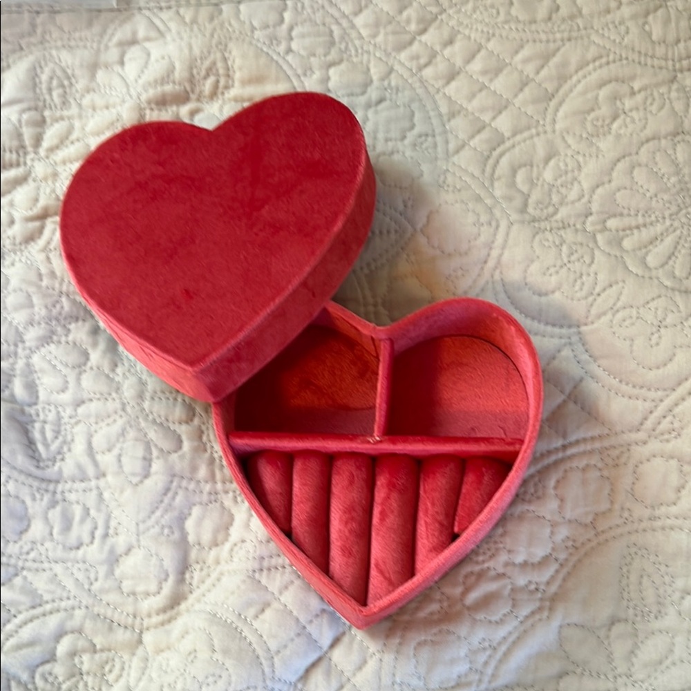 Heart-Shaped Red Jewelry Box